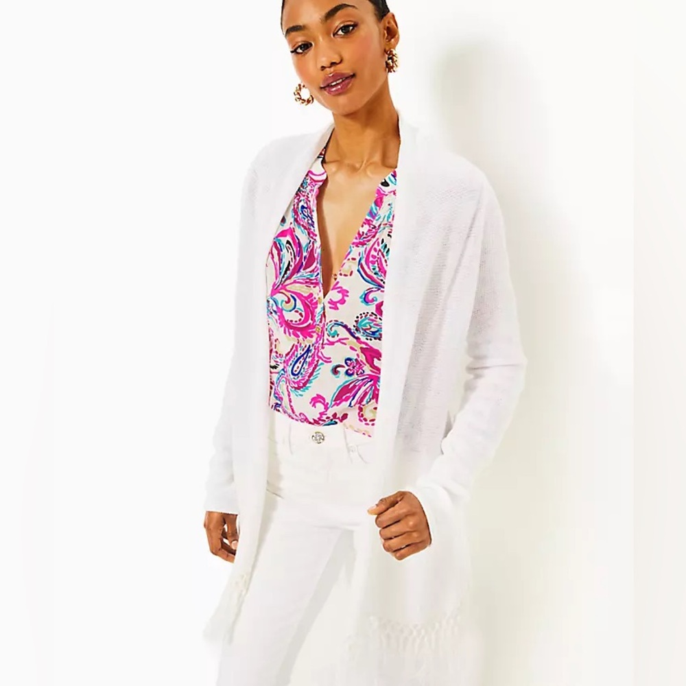 Lilly Pulitzer Tatum Cardigan White Size Large
